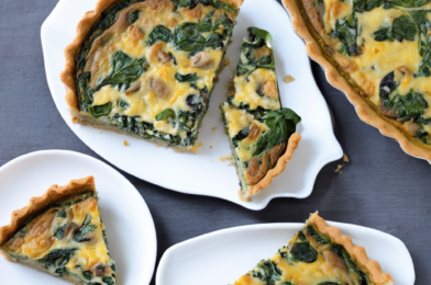 Spinach and Mushroom Quiche with Whole Wheat Crust