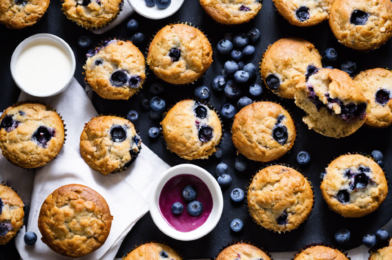 Breakfast Muffins with Oats, Blueberries, and Greek Yogurt